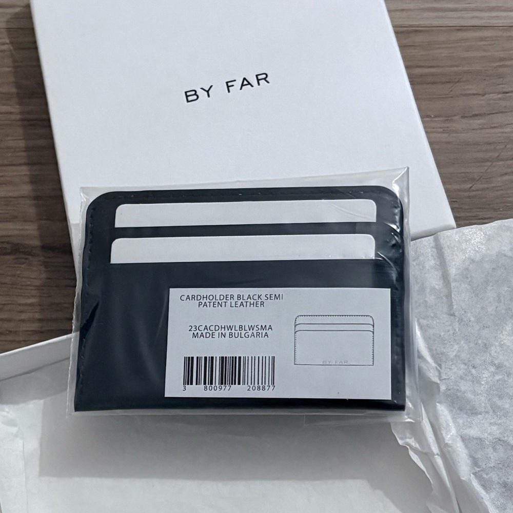 BY FAR Black Leather Cardholder